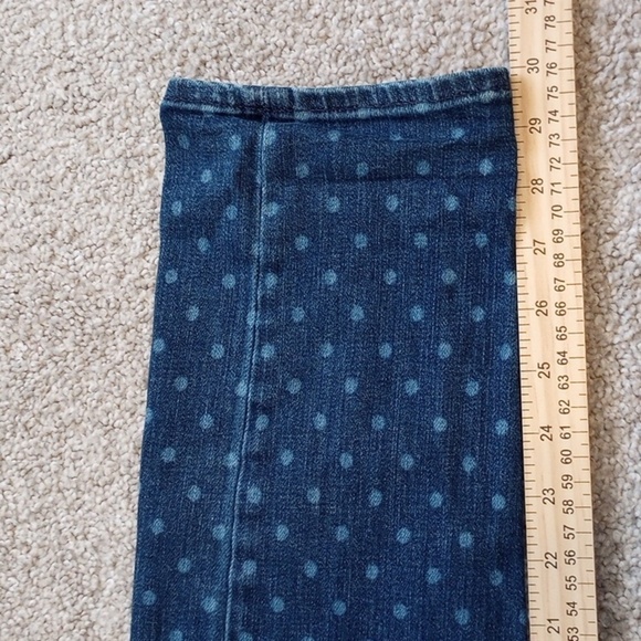 Lands' End Womens Mid Rise Slim Jean Sz 2 Blue Polka Dot Denim Fun Maximalist - Picture 8 of 9